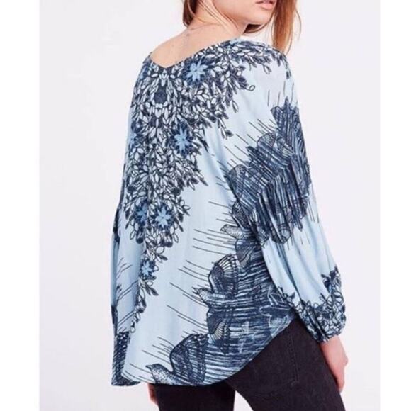 Free People Birds Of A Feather Top In Sky Blue Size XS - Picture 5 of 9